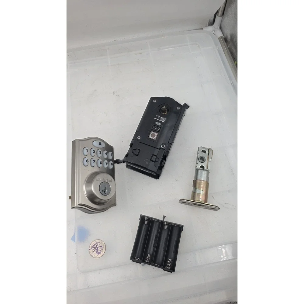 KWIKSET Push Button Electronic Deadbolt: 2 in Door Thick - Max